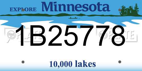 1B25778 Minnesota License Plate