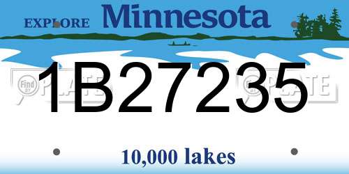 1B27235 Minnesota License Plate