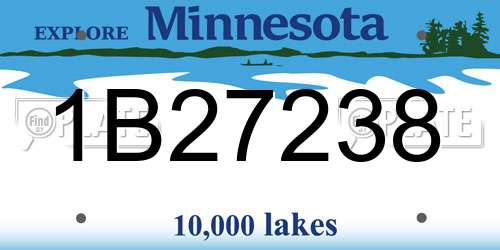 1B27238 Minnesota License Plate