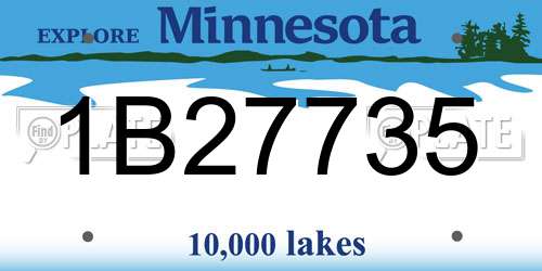 1B27735 Minnesota License Plate