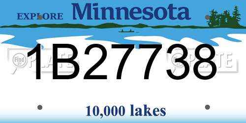 1B27738 Minnesota License Plate