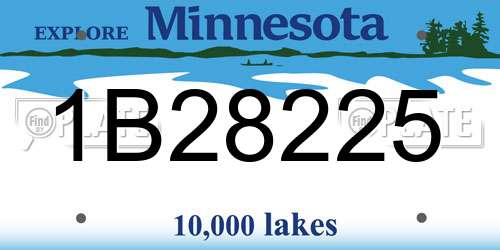 1B28225 Minnesota License Plate