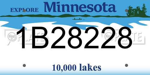 1B28228 Minnesota License Plate