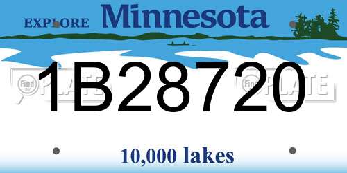 1B28720 Minnesota License Plate