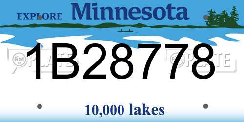 1B28778 Minnesota License Plate