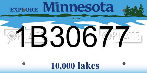 1B30677 Minnesota License Plate