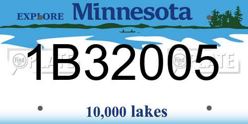 1B32005 Minnesota License Plate