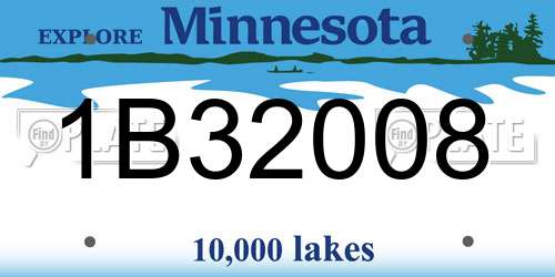 1B32008 Minnesota License Plate