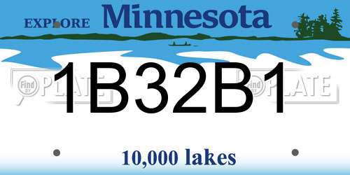 1B32B1 Minnesota License Plate