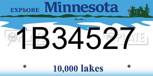 1B34527 Minnesota License Plate