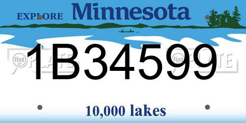1B34599 Minnesota License Plate