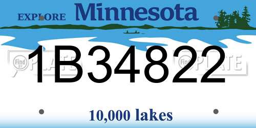 1B34822 Minnesota License Plate