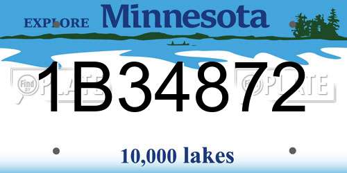 1B34872 Minnesota License Plate
