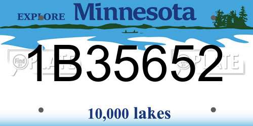 1B35652 Minnesota License Plate
