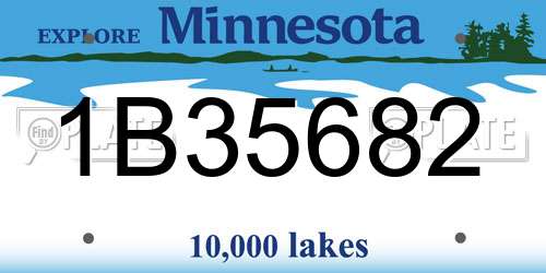 1B35682 Minnesota License Plate