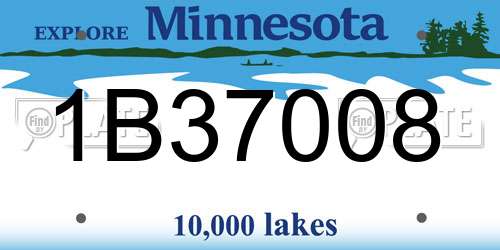 1B37008 Minnesota License Plate