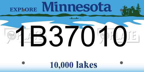 1B37010 Minnesota License Plate