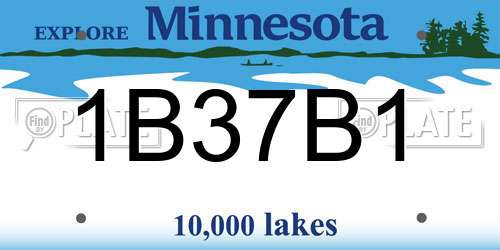 1B37B1 Minnesota License Plate