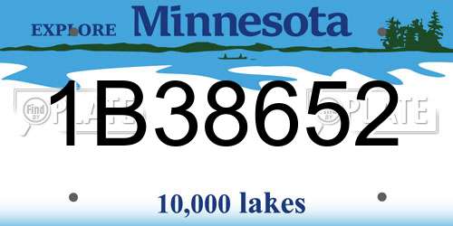 1B38652 Minnesota License Plate