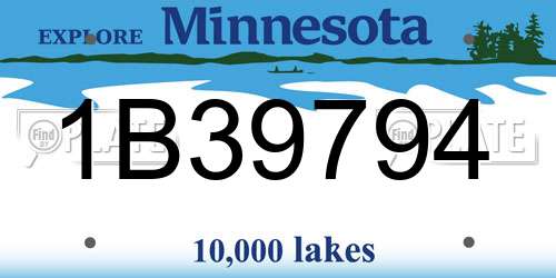 1B39794 Minnesota License Plate