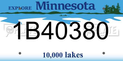 1B40380 Minnesota License Plate