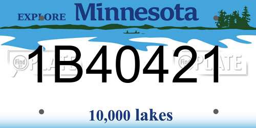 1B40421 Minnesota License Plate
