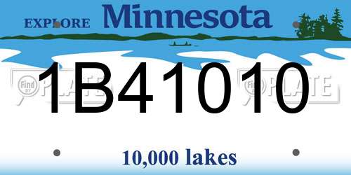 1B41010 Minnesota License Plate