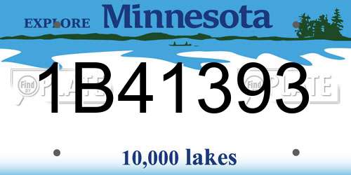 1B41393 Minnesota License Plate