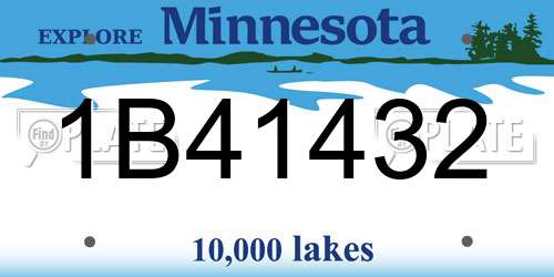1B41432 Minnesota License Plate