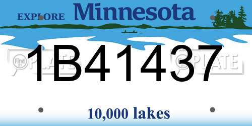 1B41437 Minnesota License Plate