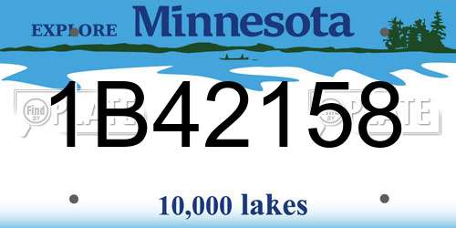 1B42158 Minnesota License Plate