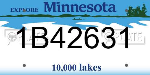 1B42631 Minnesota License Plate