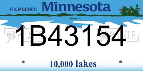 1B43154 Minnesota License Plate