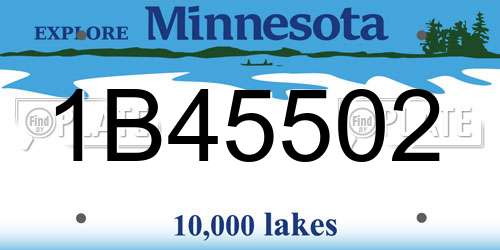 1B45502 Minnesota License Plate