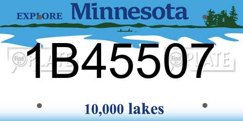 1B45507 Minnesota License Plate