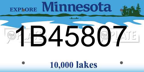 1B45807 Minnesota License Plate