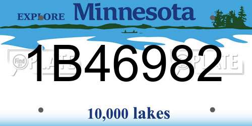 1B46982 Minnesota License Plate