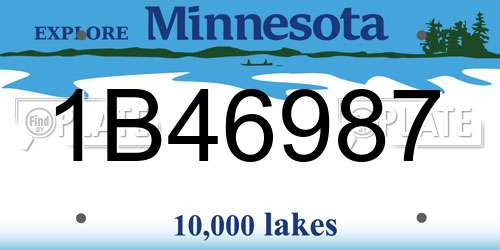 1B46987 Minnesota License Plate