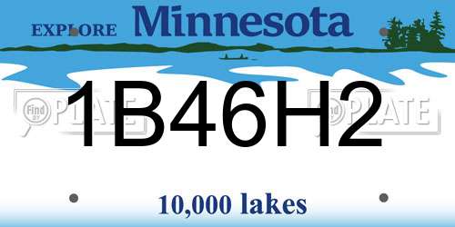1B46H2 Minnesota License Plate