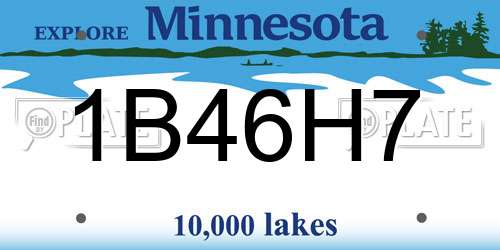1B46H7 Minnesota License Plate