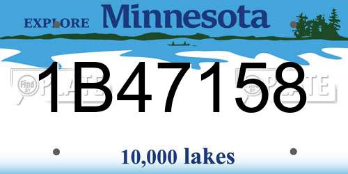 1B47158 Minnesota License Plate
