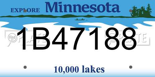 1B47188 Minnesota License Plate