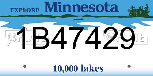 1B47429 Minnesota License Plate