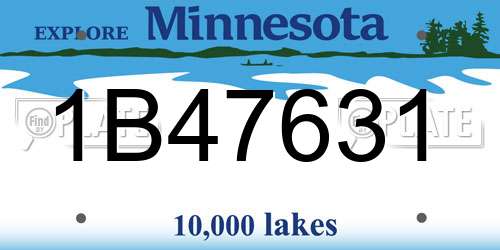 1B47631 Minnesota License Plate