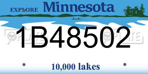 1B48502 Minnesota License Plate