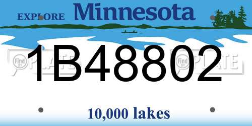 1B48802 Minnesota License Plate