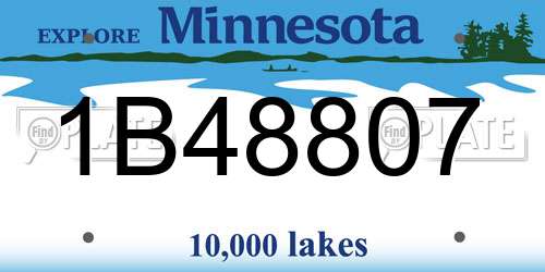 1B48807 Minnesota License Plate