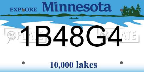 1B48G4 Minnesota License Plate