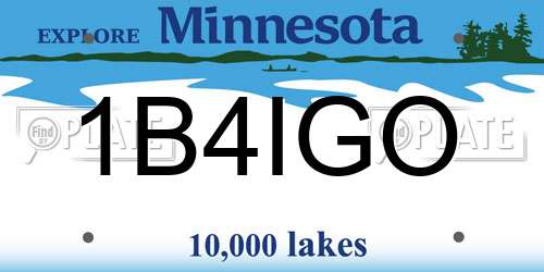 1B4IGO Minnesota License Plate