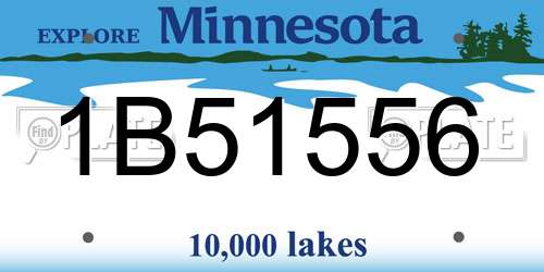 1B51556 Minnesota License Plate